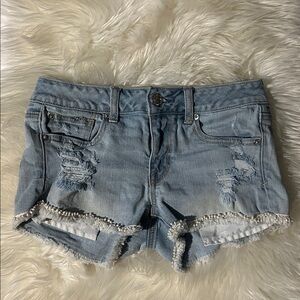 American Eagle Women's Shortie Shorts - Crochet Edge